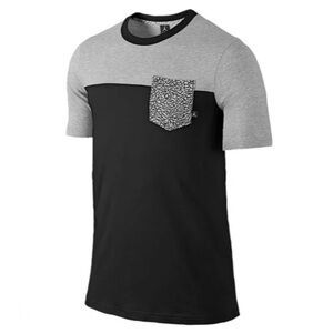 Men's Nike Air Jordan Black and Gray T-Shirt with Pocket